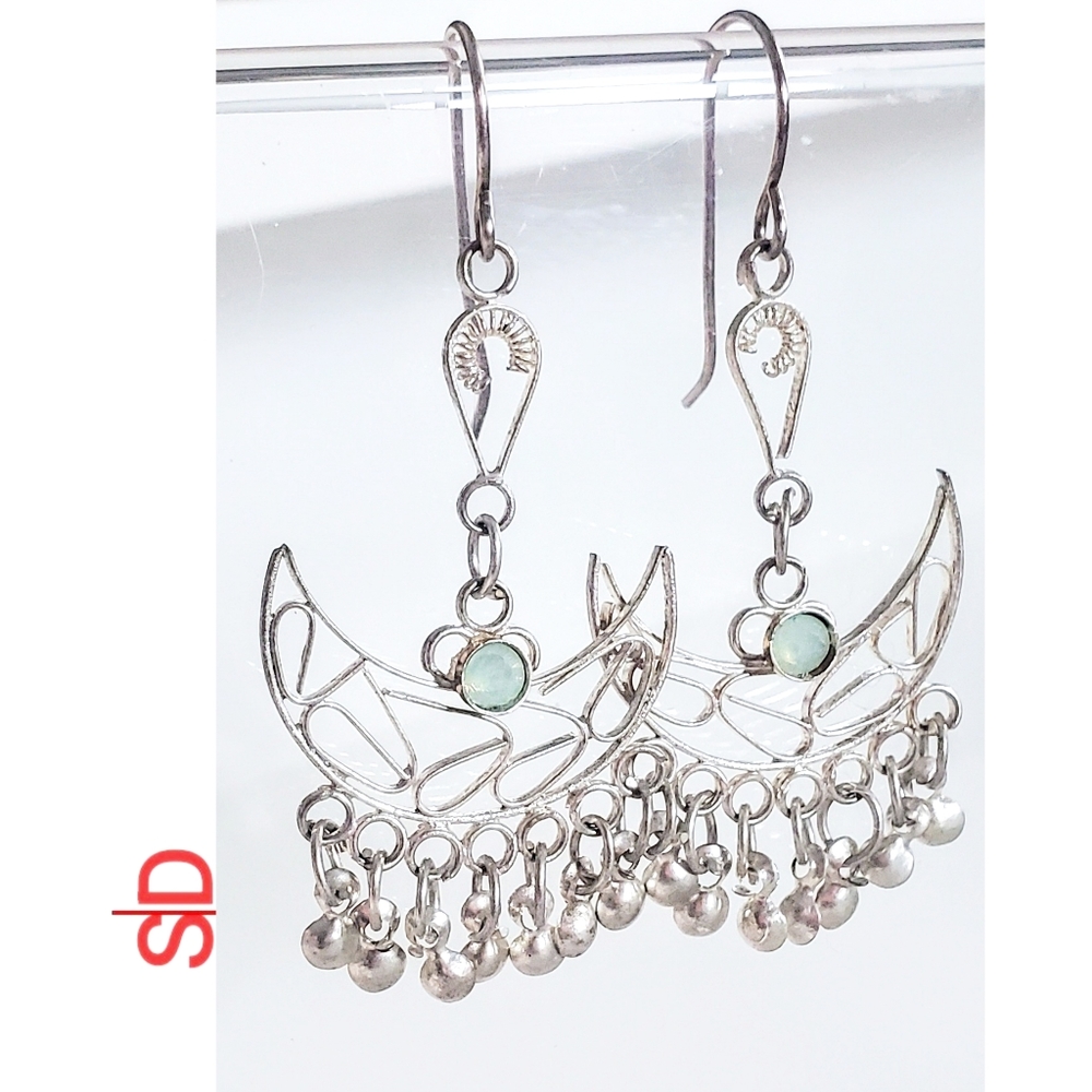 Filigree Dangle Earrings - Vintage 1970s Era